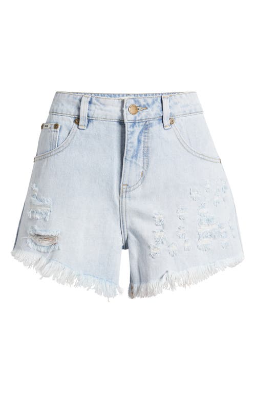 Rip Curl Sophie Ripped Denim Cutoff Shorts In Light Blue