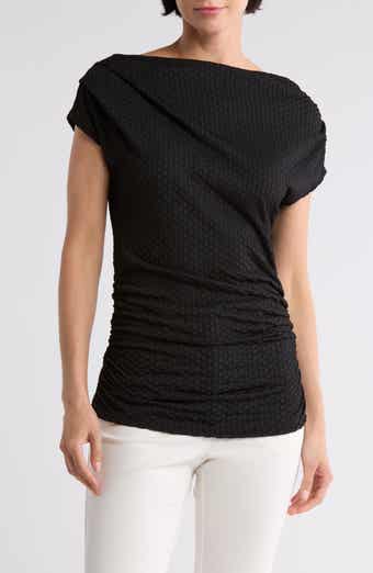 Renee C Asymmetrical Ruched Top