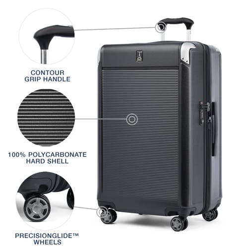 Travelpro Platinum Elite Hardside Expandable Checked- Large 28-inch Spinner Wheel Luggage In Shadow Black