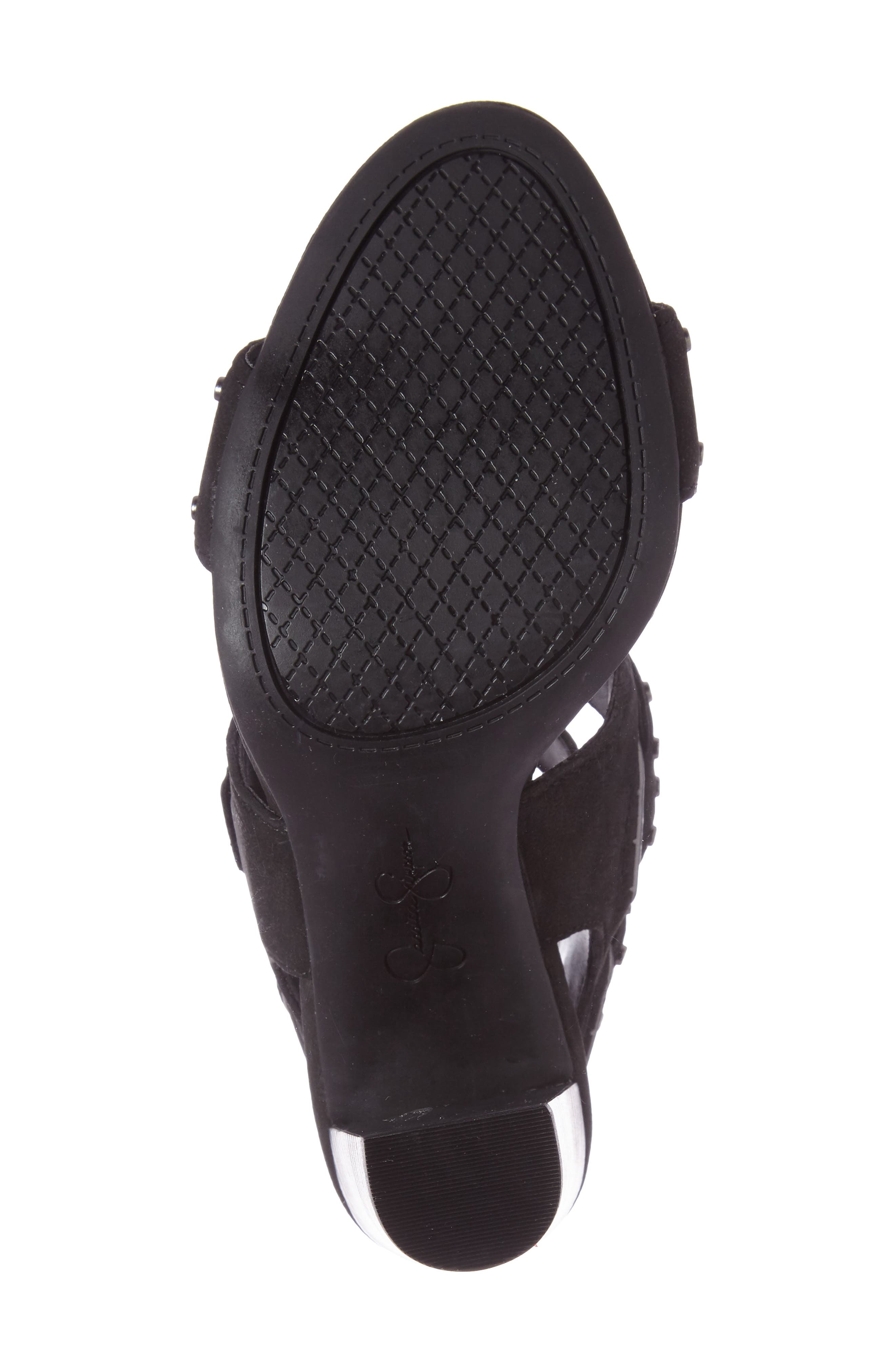 Elanna Studded Sandal, Alternate, color, BLACK LEATHER