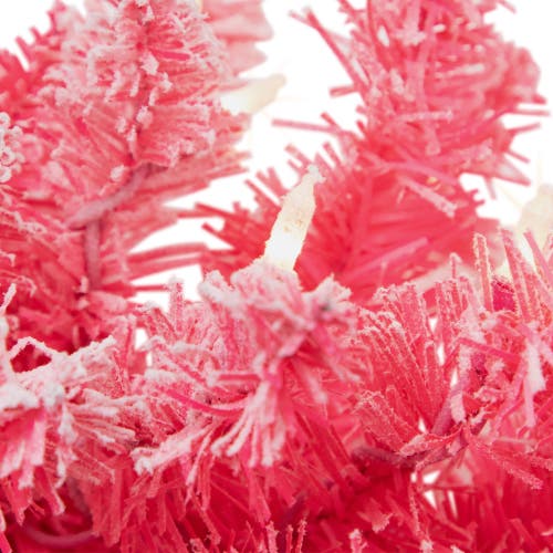 Northlight Pre-lit Flocked Artificial Christmas Garland In Pink