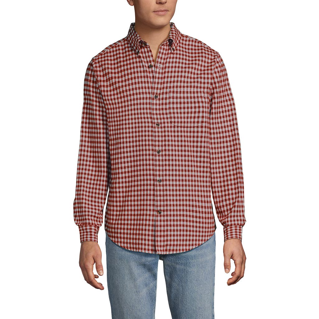 Lands' End Traditional Fit Flagship Flannel Shirt In Pink