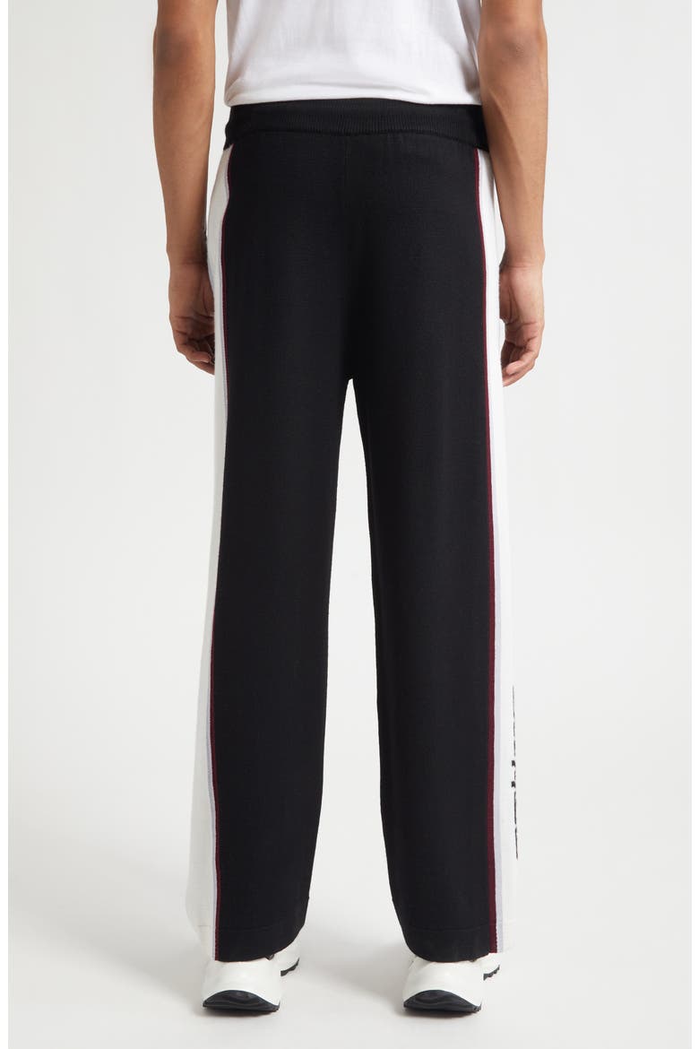 Stripe Merino Wool Knit Trousers, Alternate, color, BLACK