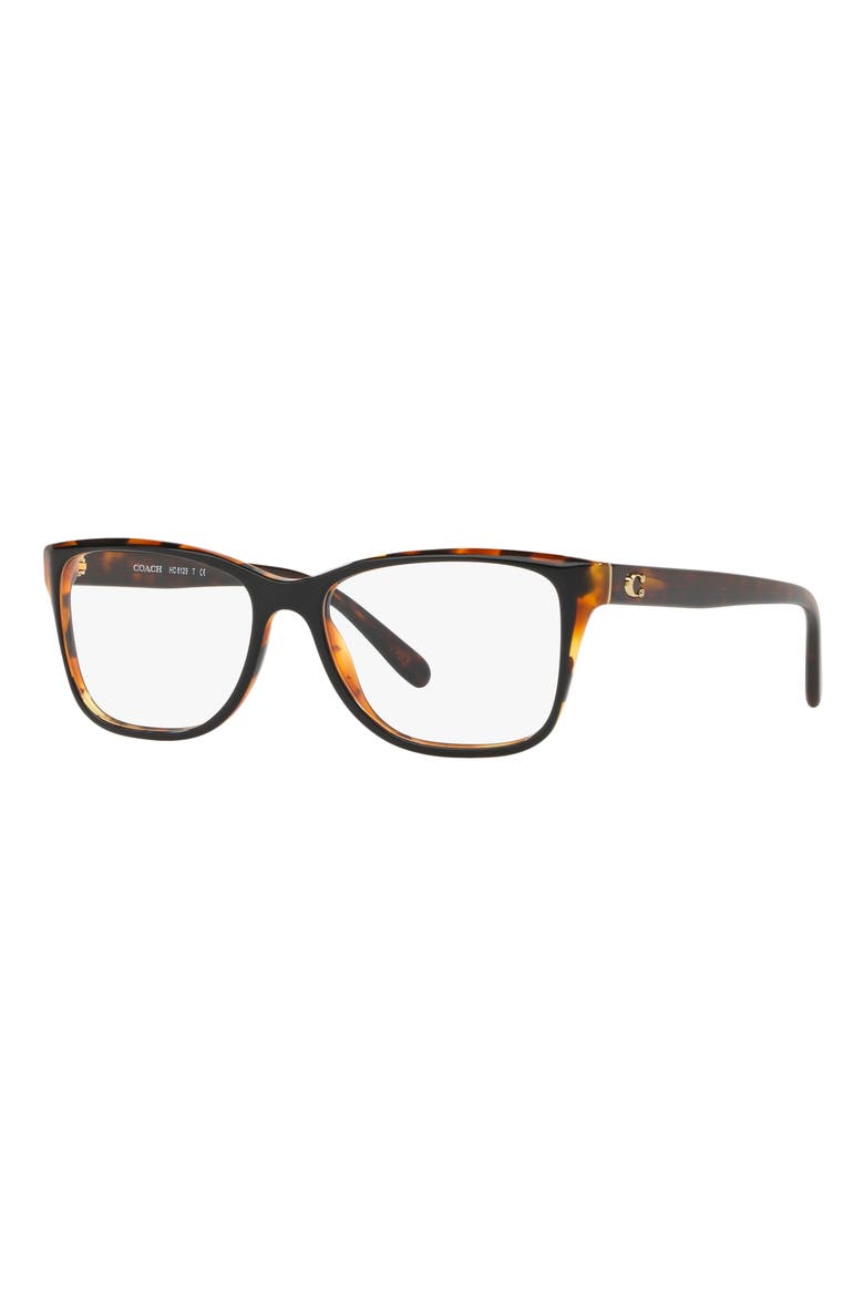 50mm Rectangular Optical Glasses, Alternate, color, BLACK TORTOISE / DEMO LENS