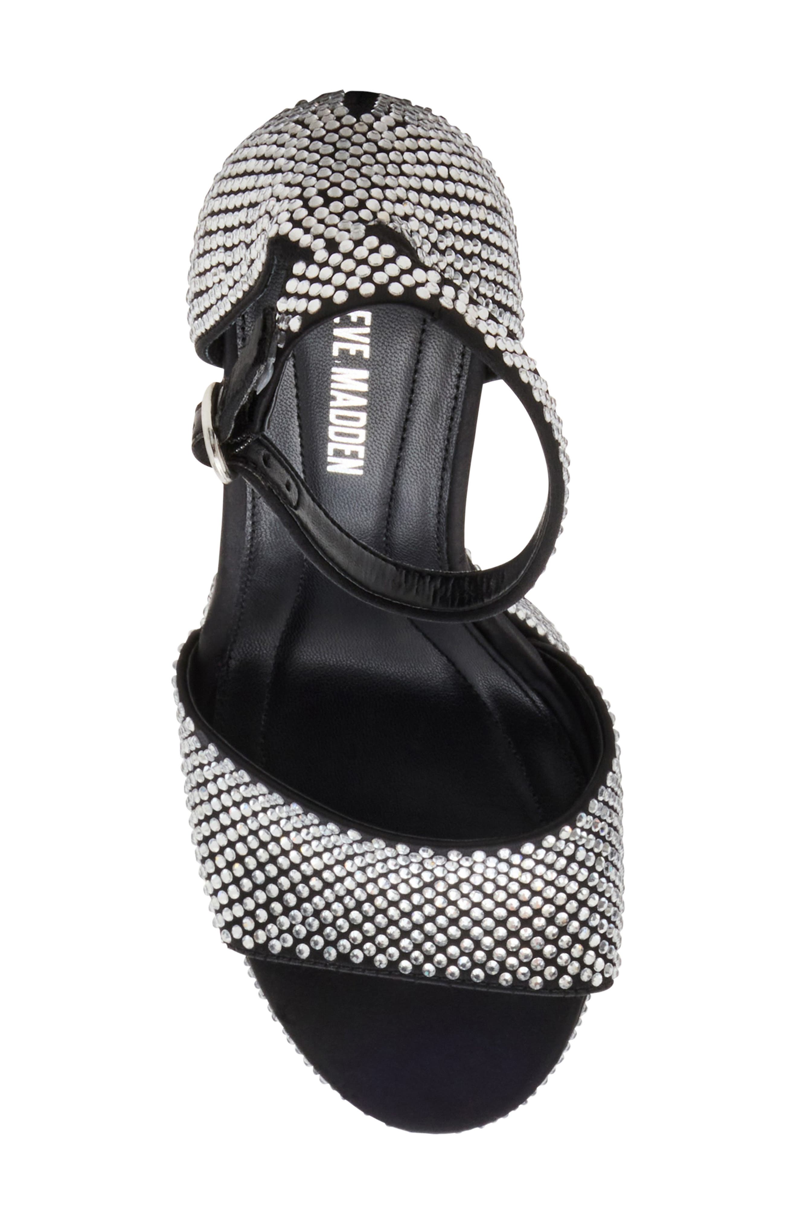 Steve Madden Glam Ankle Strap Platform Sandal, Alternate, color, Rhinestone