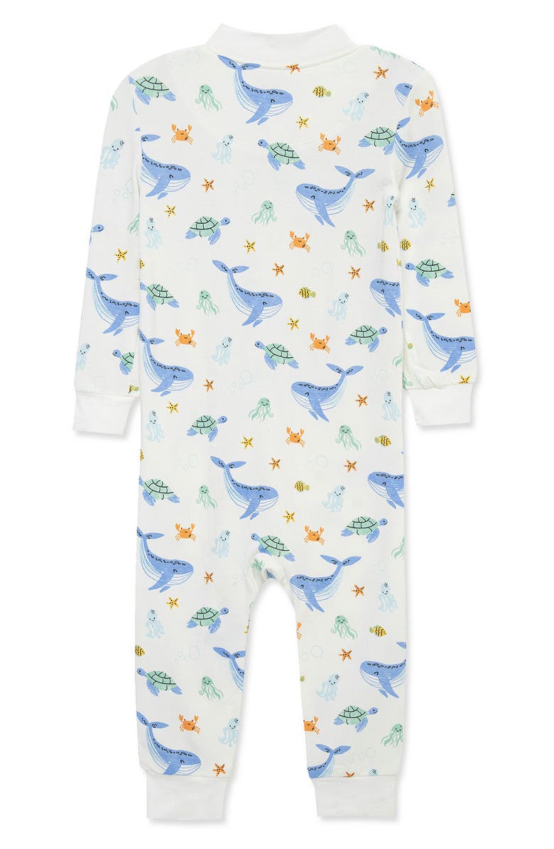 Little Me Ocean Zip Footie, Alternate, color, Multi