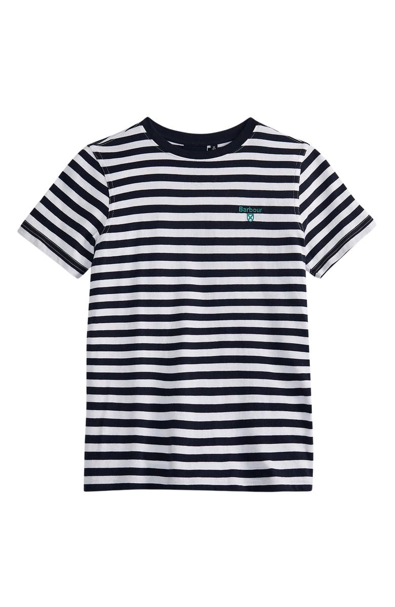 Barbour Kids' Finley Stripe T-Shirt, Main, color, Navy