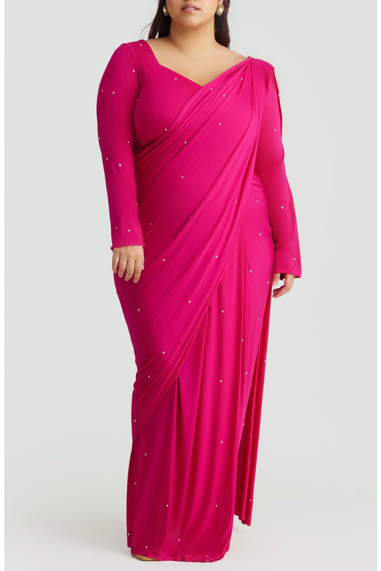 Five Second Beaded Saree, Alternate, color, PINK