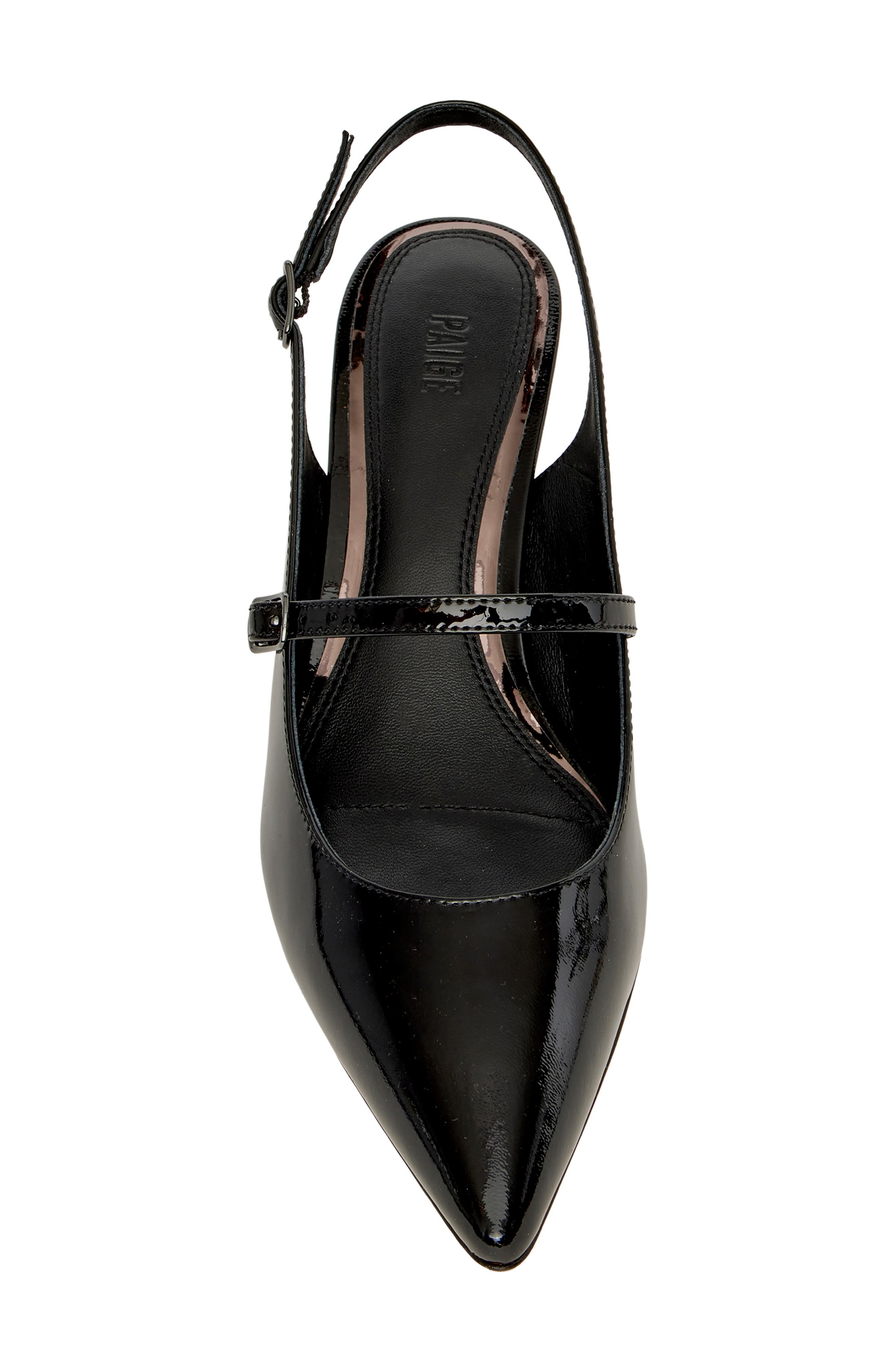 Maggie Slingback Pointed Toe Pump, Alternate, color, BLACK PATENT