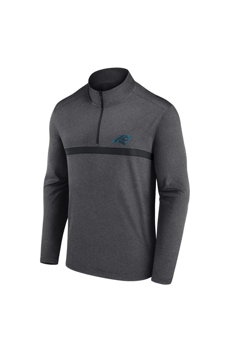 FANATICS Men's Fanatics  Charcoal Carolina Panthers Head-to-Head Quarter-Zip Pullover, Alternate, color, 