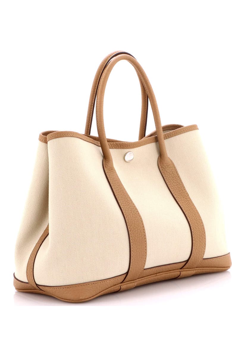 Pre-Owned Hermes Garden Party Tote Toile and Leather 30, Alternate, color, Beige