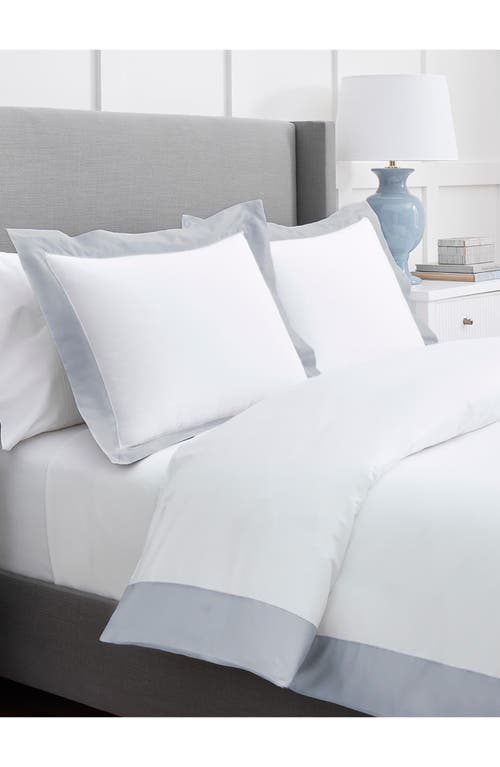 Boll & Branch Signature Colorblock Organic Cotton Duvet Cover & Sham Set in White/Shore 