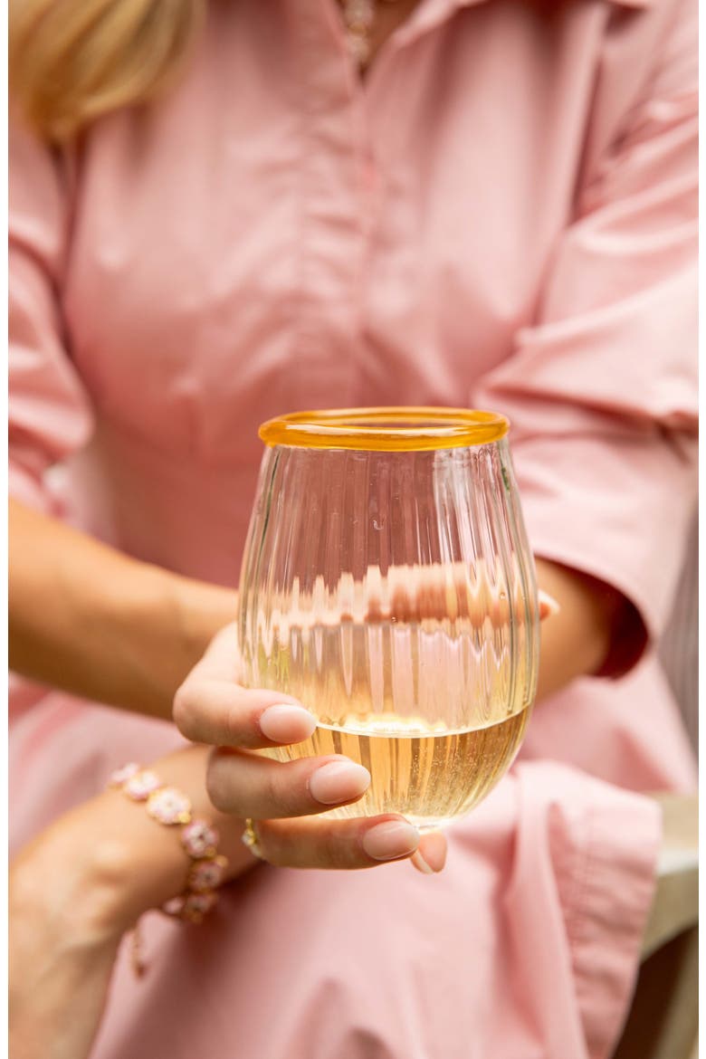 Nell Stemless Wine Glass, Alternate, color, DAFFODIL