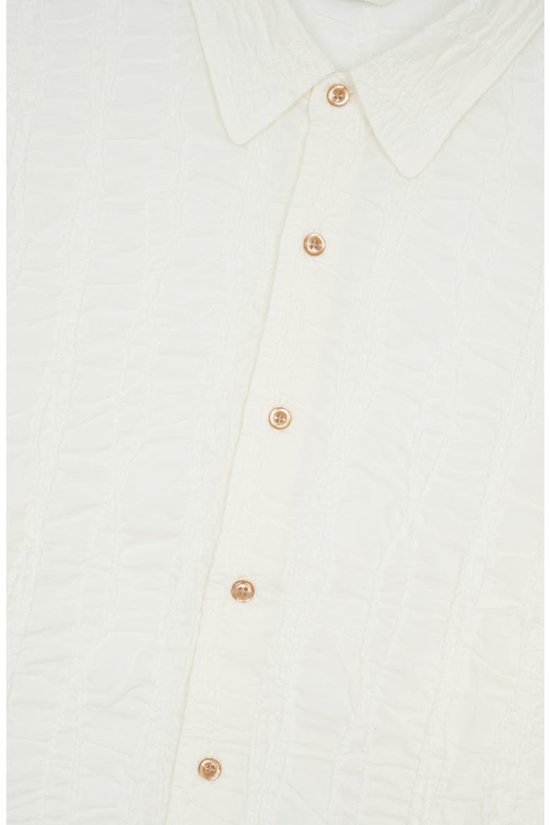 Twisted Piping Embroidered Cotton Button-Up Shirt, Alternate, color, NATURAL