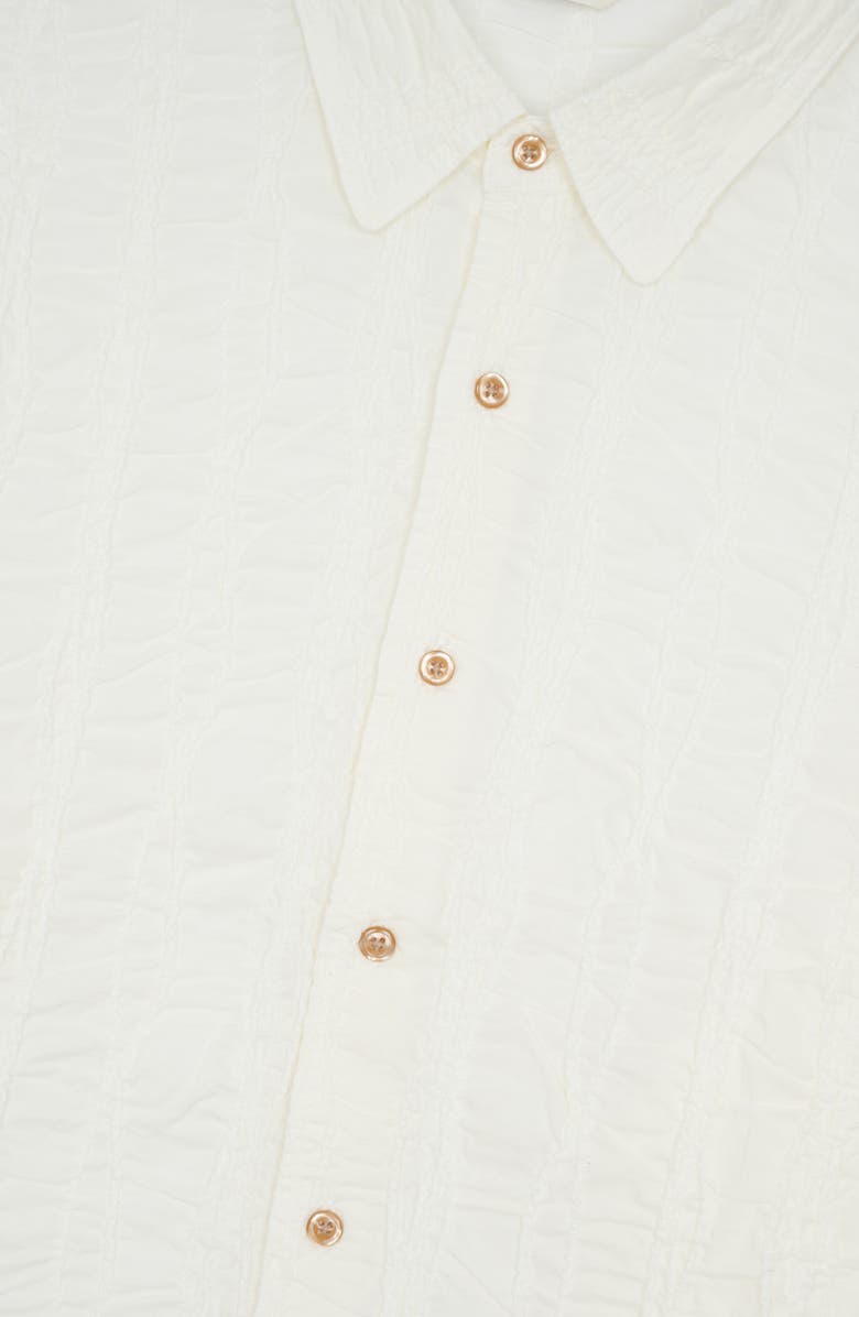 Brain Dead Twisted Piping Embroidered Cotton Button-Up Shirt, Alternate, color, Natural