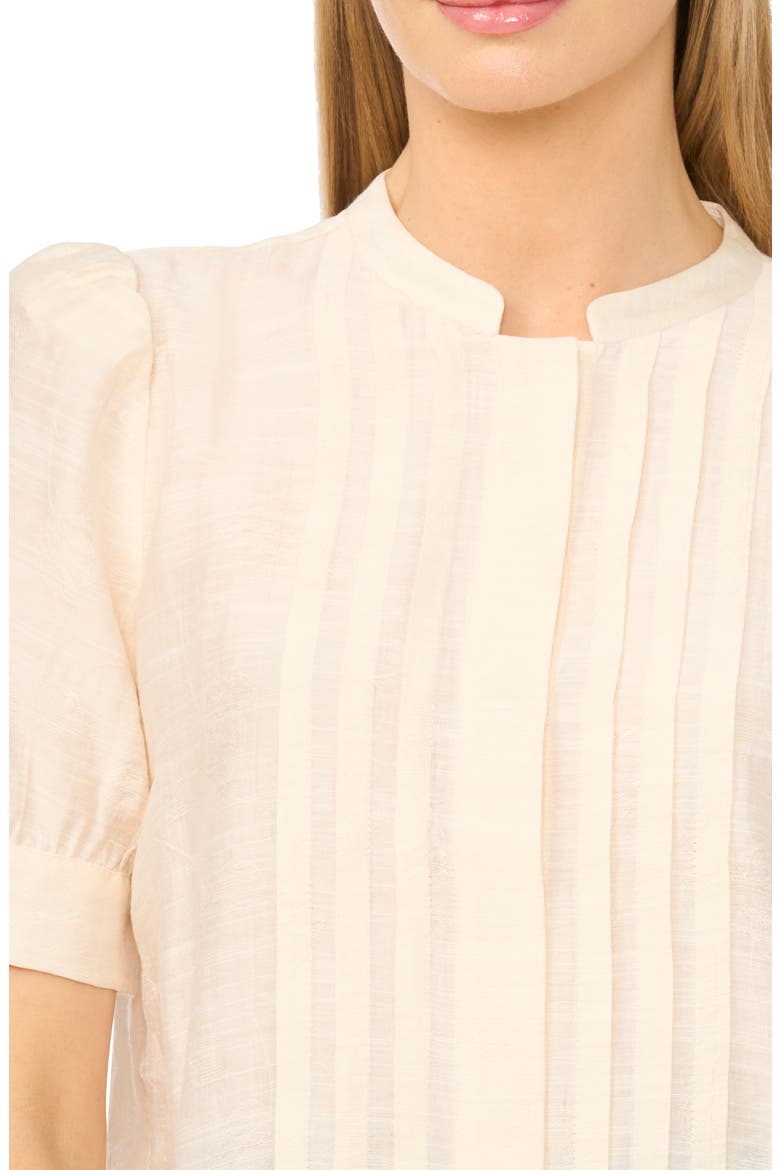 Pintuck Pleat Button-Up Top, Alternate, color, BUTTERCREAM