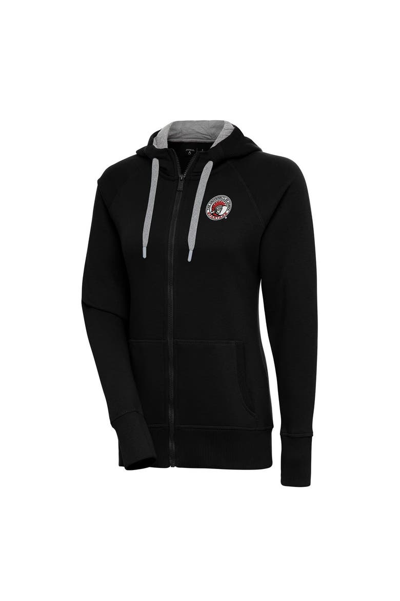 Women's Antigua Black Tampa Spartans Victory Full-Zip Hoodie, Main, color, Black