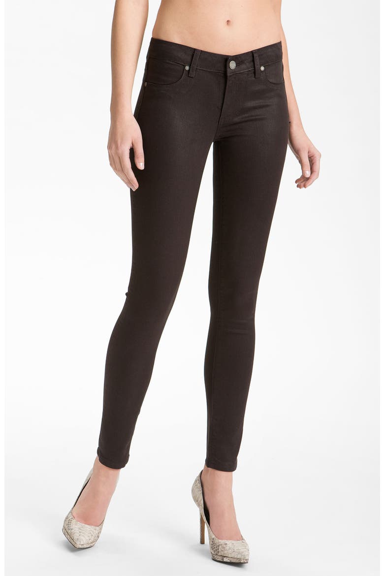 Denim 'Verdugo' Coated Skinny Jeans, Main, color, JAVA
