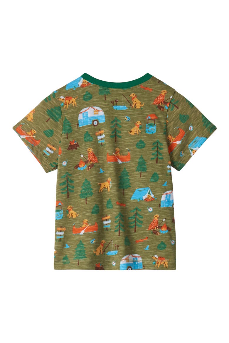 Kids' Summer Camping Cotton T-Shirt & Pull-On Shorts Set, Alternate, color, SAGE
