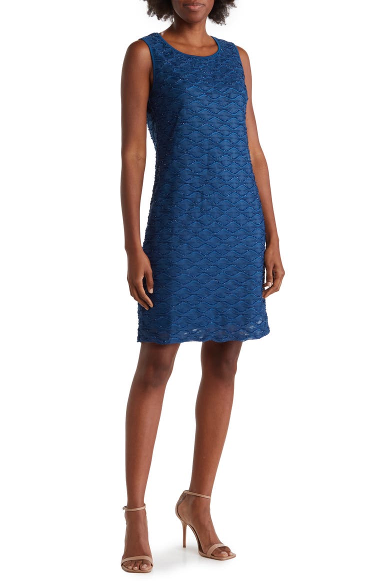Sparkle Lattice Sheath Dress, Main, color, SAILOR BLUE