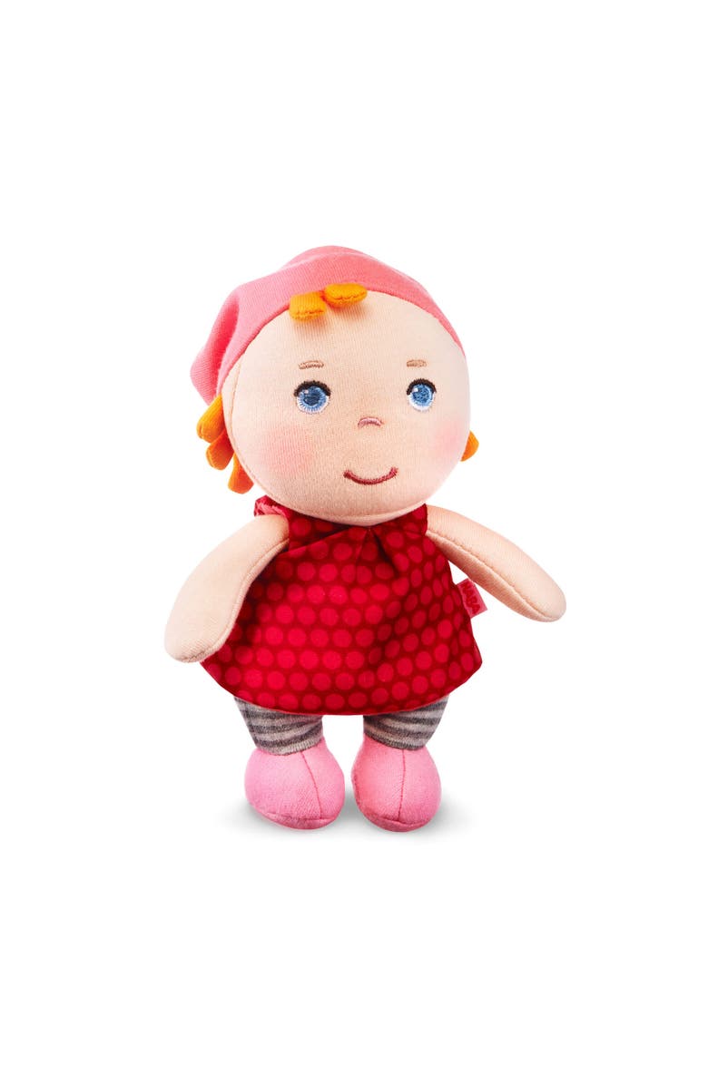 HABA Mini Soft Doll Hertha - Tiny 6" First Baby Doll from Birth and Up, Main, color, Multi
