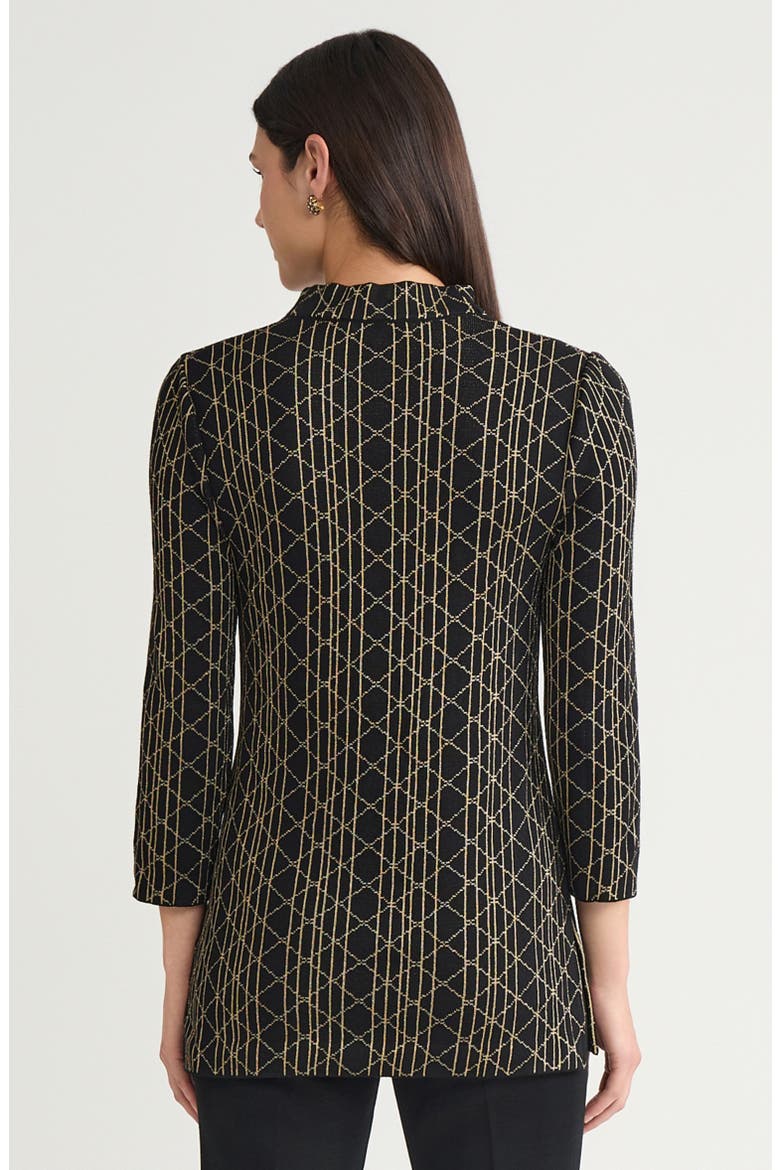 Art Deco Lurex Soft Knit Tunic, Alternate, color, Black/Gold
