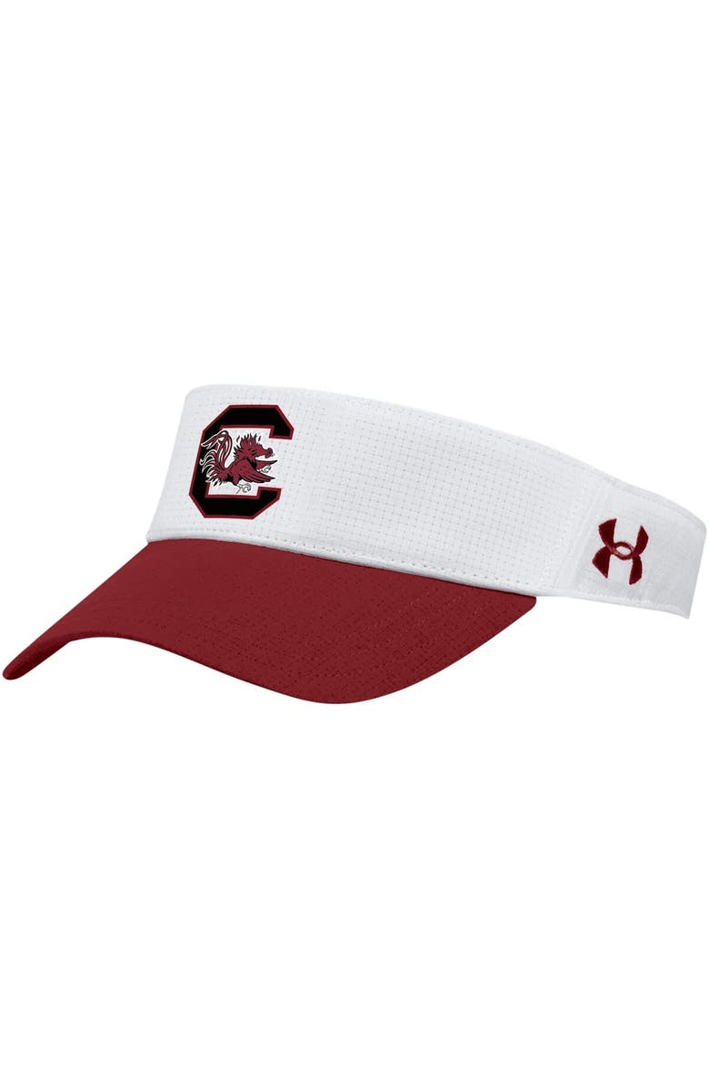 Under Armour Men's Under Armour White South Carolina Gamecocks Logo Performance Adjustable Visor, Main, color, 