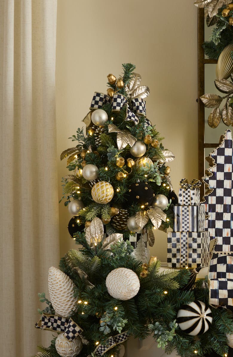 MACKENZIE CHILDS Courtly Noel Illuminated Tabletop Christmas Tree, Alternate, color, Courtly