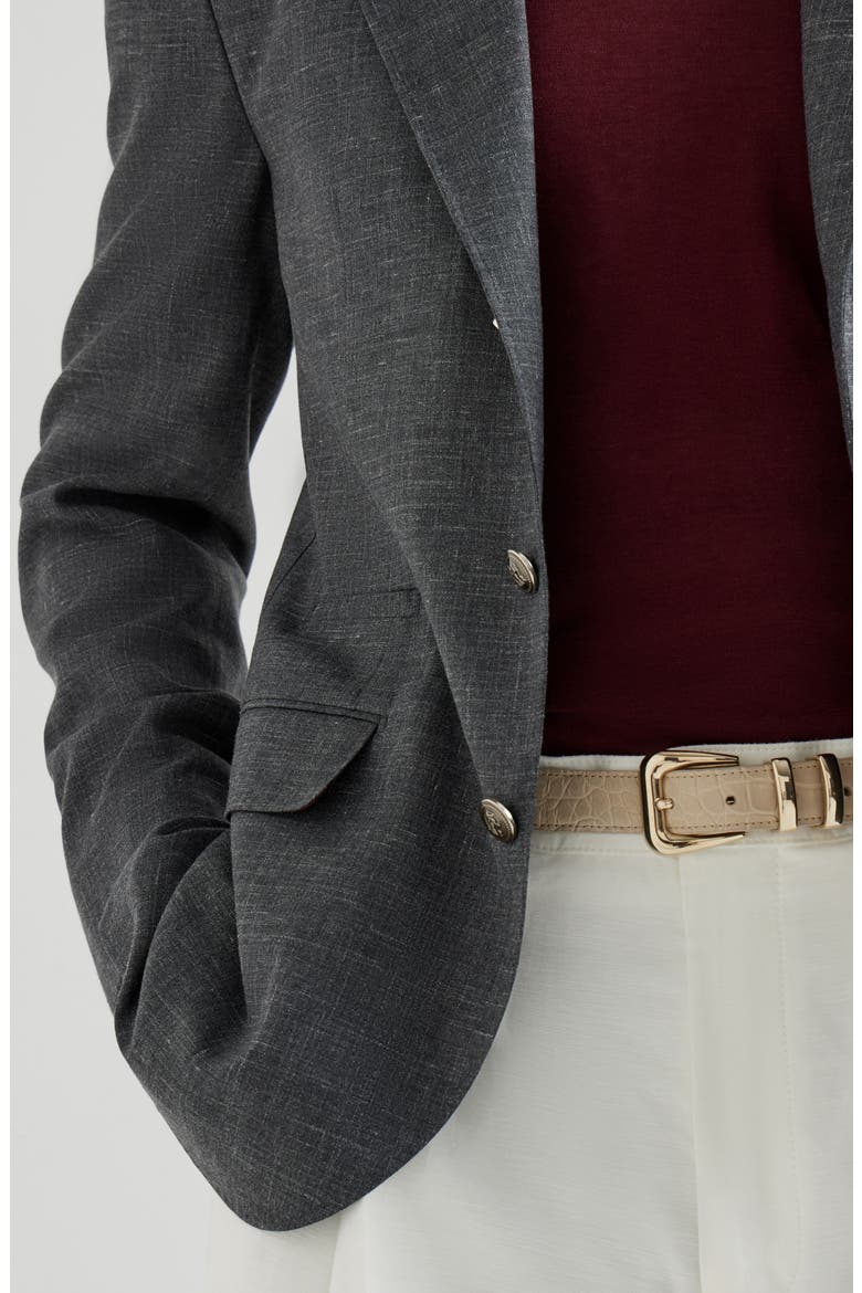 Blazer with metal buttons, Alternate, color, Dark Grey