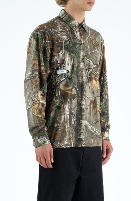 Students Greger Reatree Camo Cotton Quarter Zip Polo In Animal Print