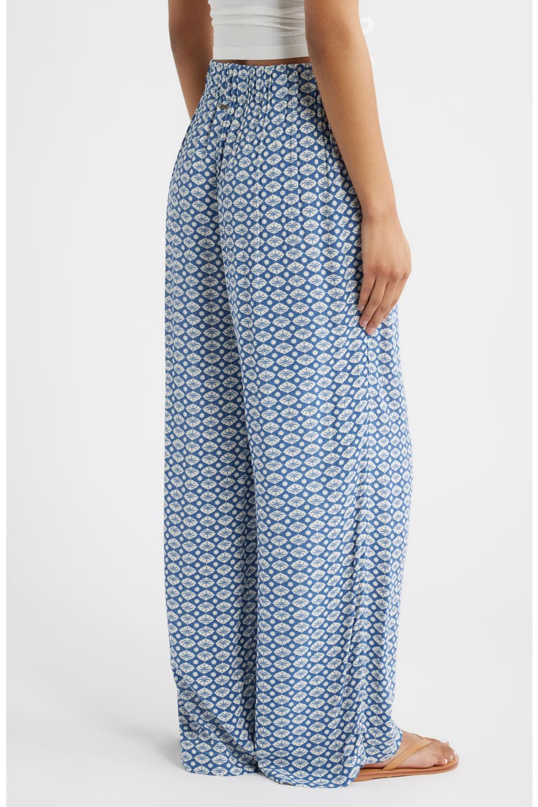 Print Wide Leg Pants, Alternate, color, VINTAGE NAVY