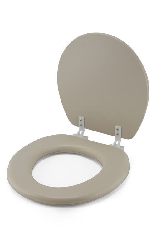 J&v Textiles J And V Textiles Embroidered Padded Soft Round Toilet Seat In Gray