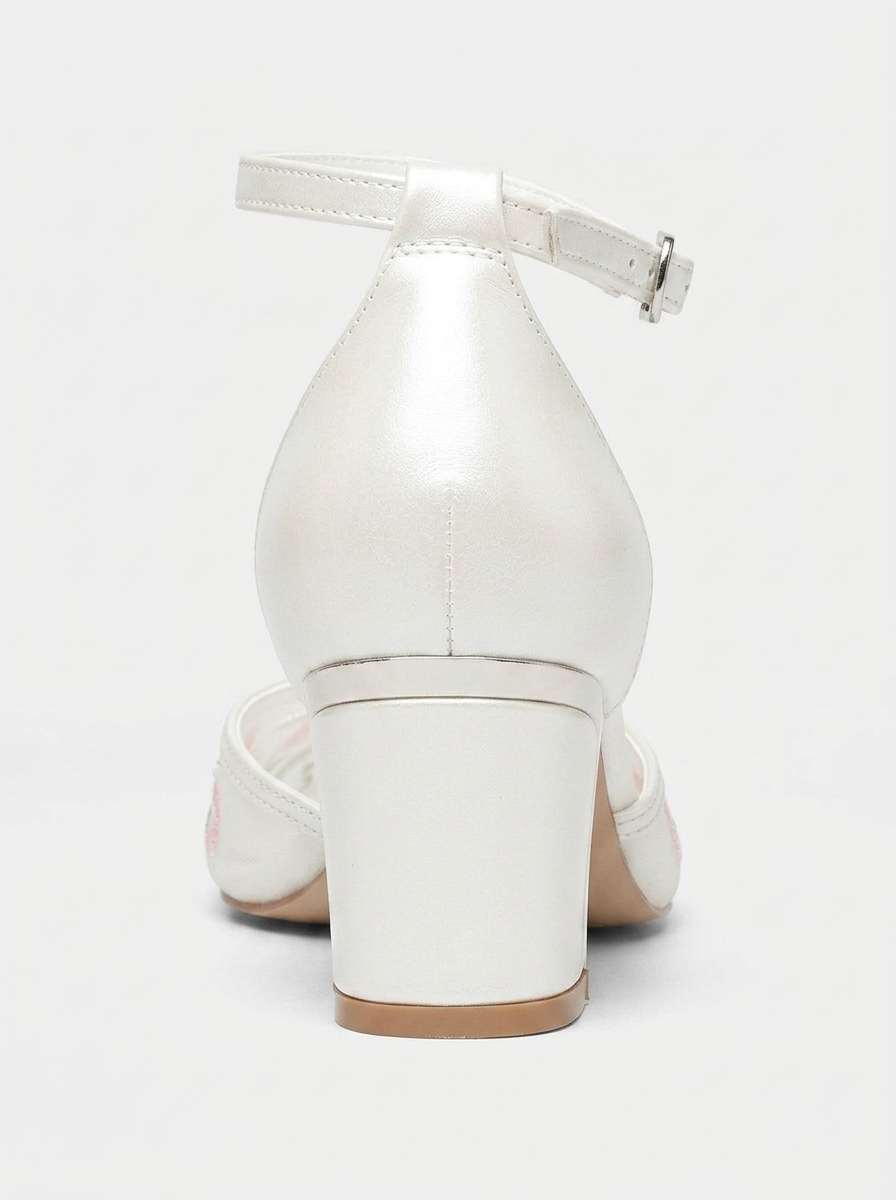 Lorelai Block Heel Embroidered Bridal Pump, Alternate, color, Ivory