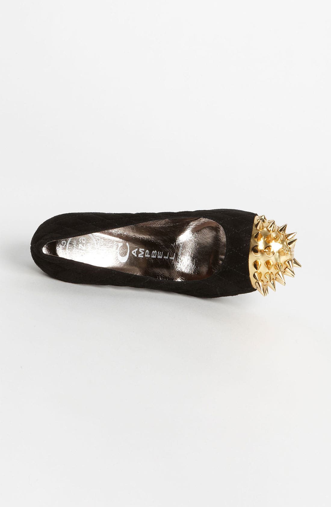 'Battle - Spike' Pump, Alternate, color, BLACK SUEDE GOLD