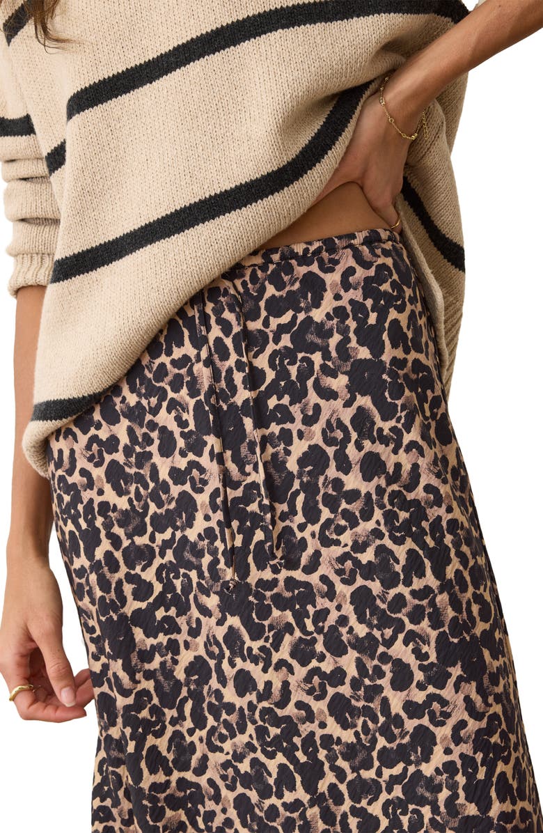 Marine Layer Avery Leopard Midi Skirt, Alternate, color, Leopard