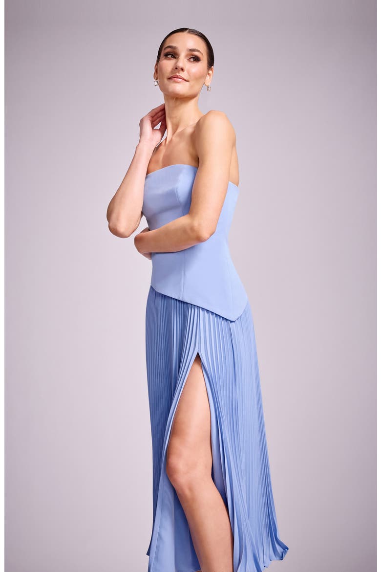 Kacey Strapless Midi Dress, Alternate, color, SKY