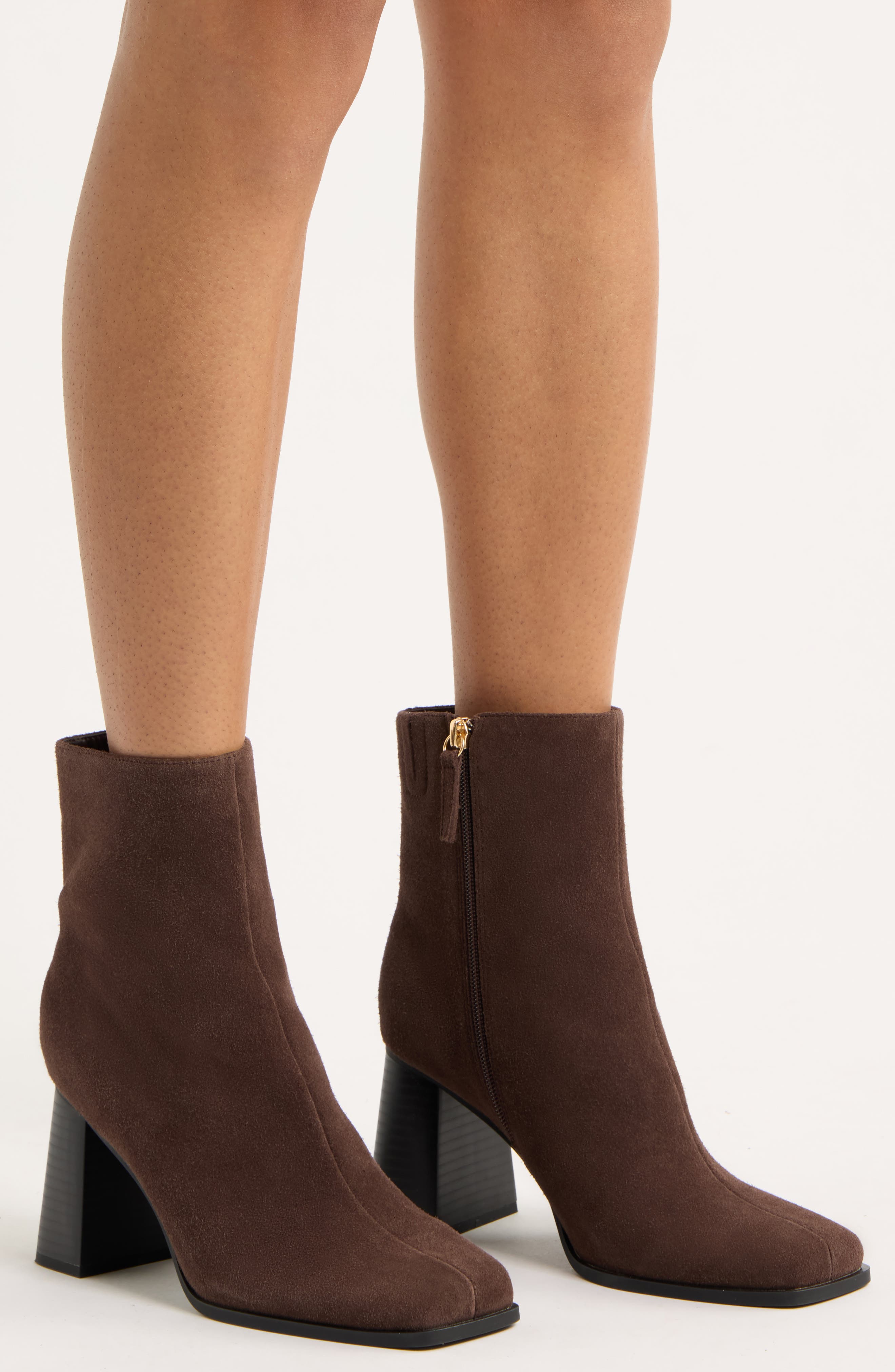 Liora Leather Bootie, Alternate, color, BROWN CHOCOLATE