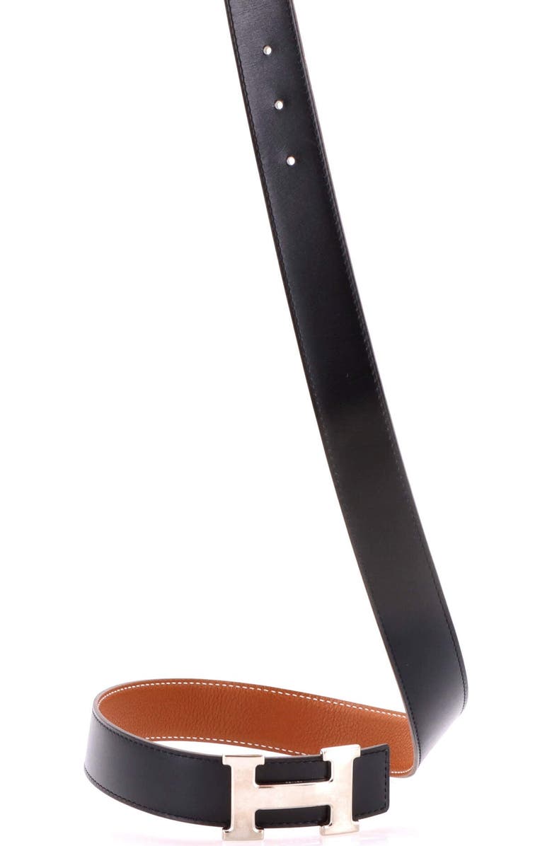 Pre-Owned Hermes Constance Reversible Belt Leather Medium, Alternate, color, Black