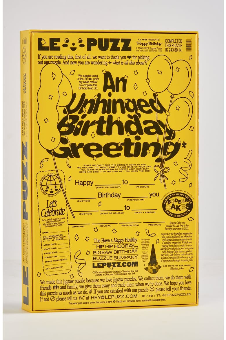 Happy Birthday Jigsaw Puzzle, Alternate, color, Yellow