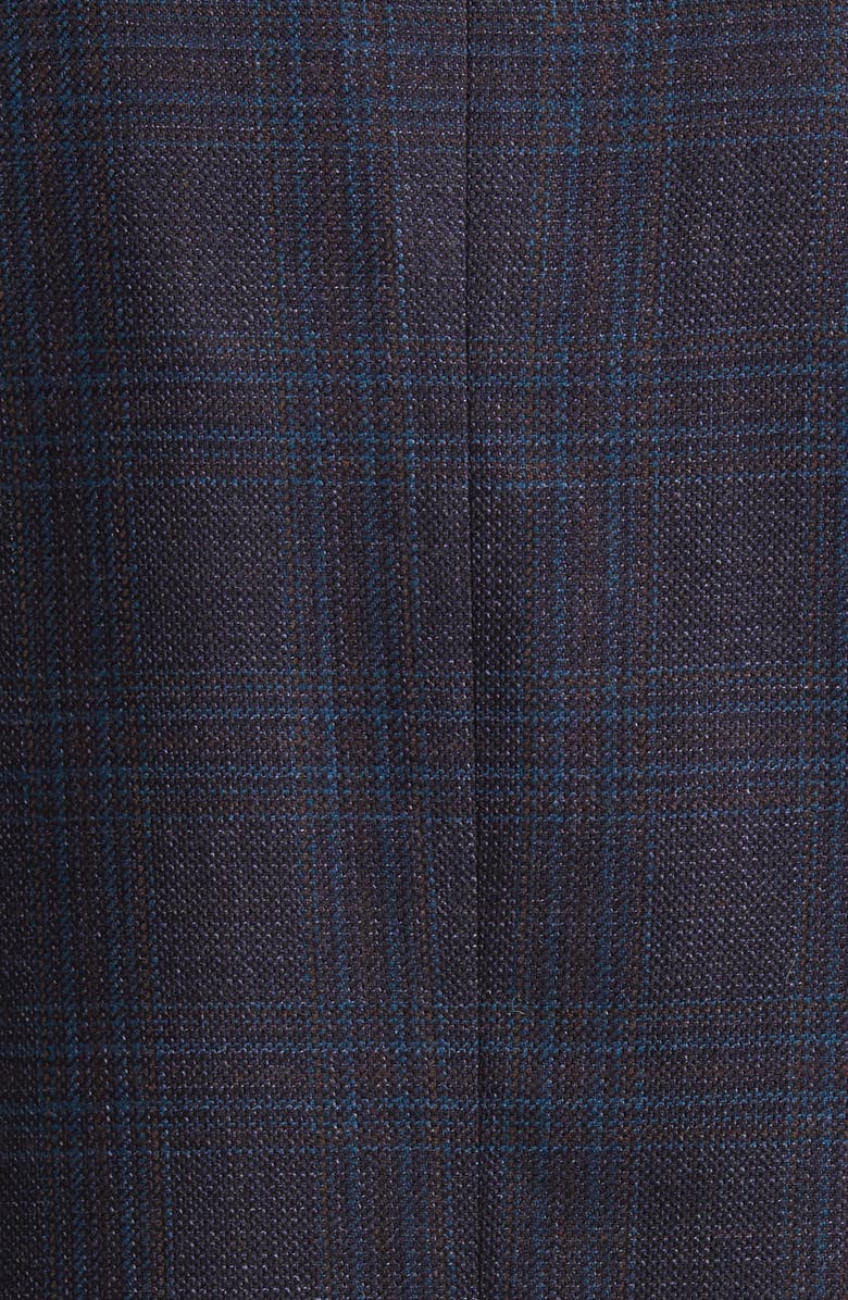Canali Siena Regular Fit Plaid Silk & Wool Sport Coat, Alternate, color, Blue