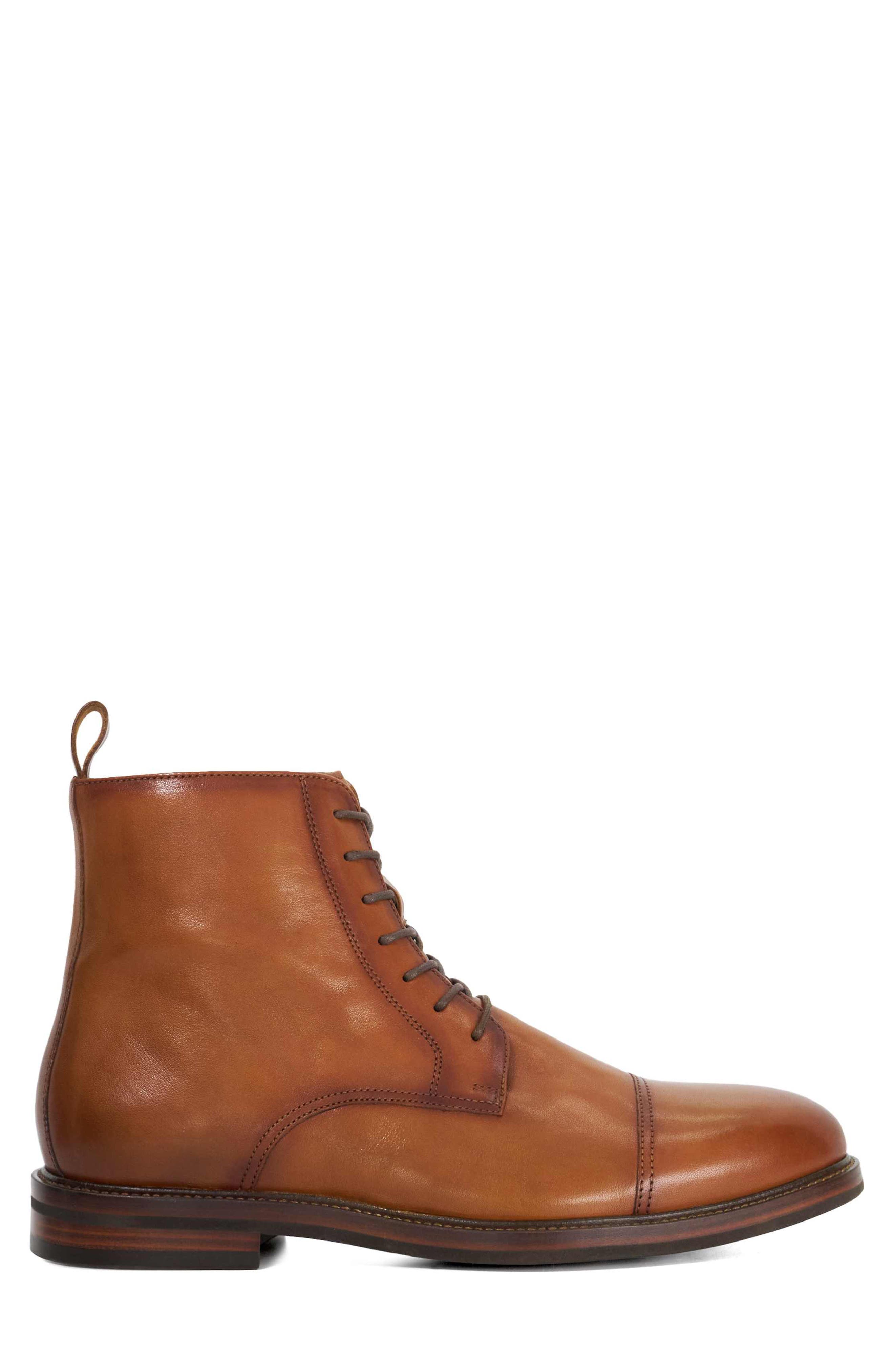 Dune London Matias Lace-Up Cap Toe Boot, Alternate, color, 