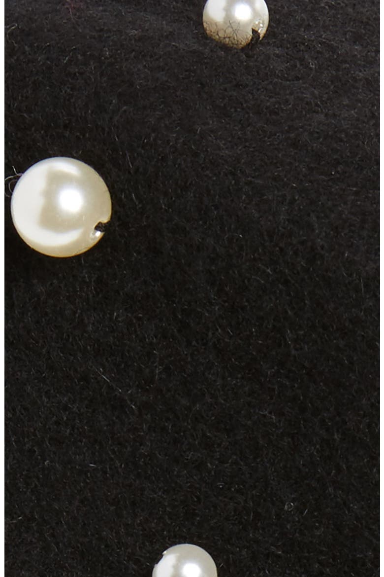 Imitation Pearl Wool Blend Beret, Alternate, color, BLACK MULTI