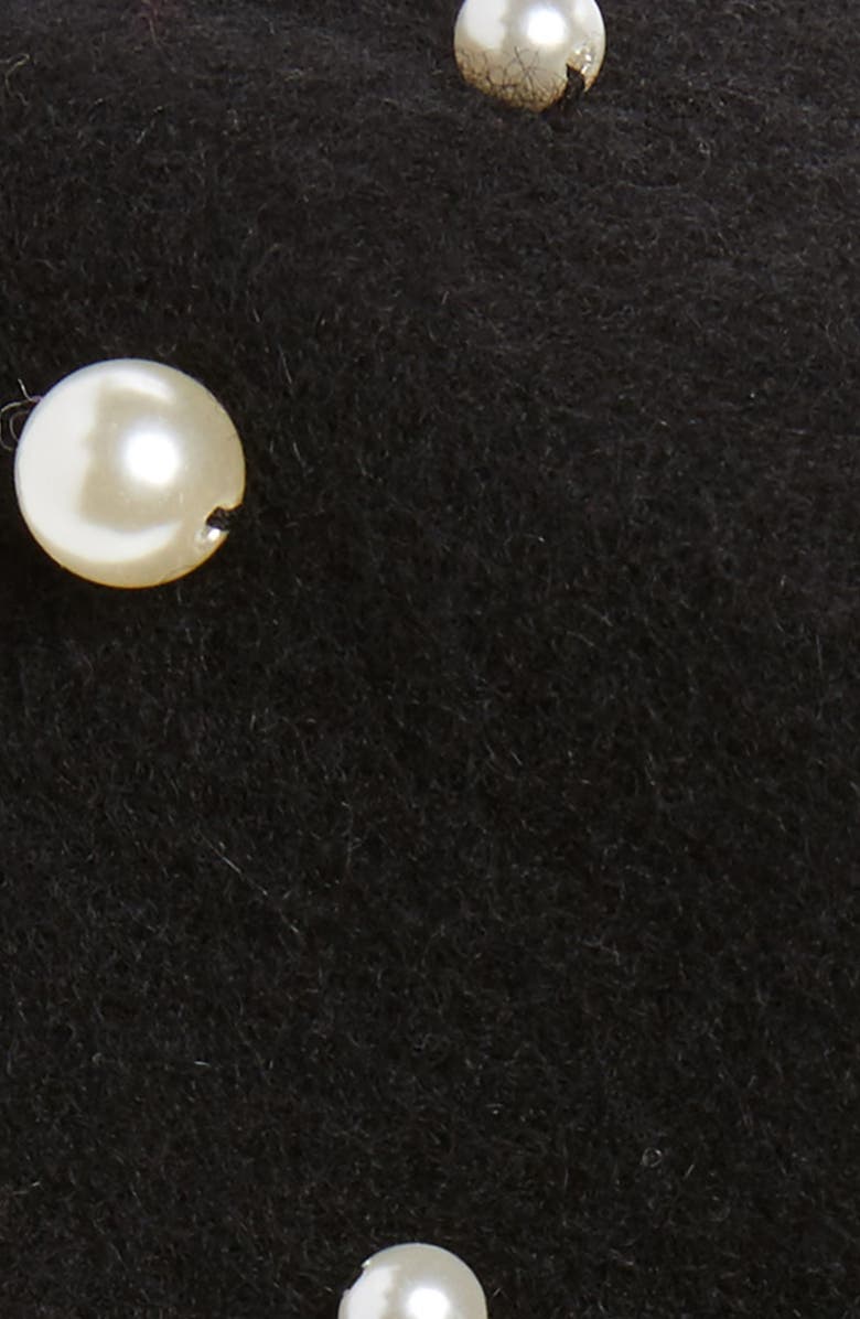 Topshop Imitation Pearl Wool Blend Beret, Alternate, color, 