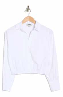 JASON WU Long Sleeve Elastic Hem Button-Up Shirt