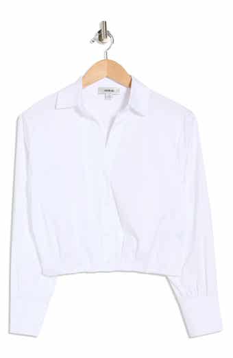 JASON WU Long Sleeve Elastic Hem Button-Up Shirt