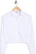 JASON WU Long Sleeve Elastic Hem Button-Up Shirt
