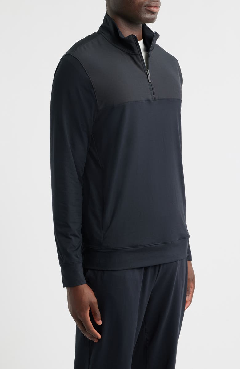 Zella Live In Hybrid Quarter Zip Pullover, Alternate, color, Black Caviar