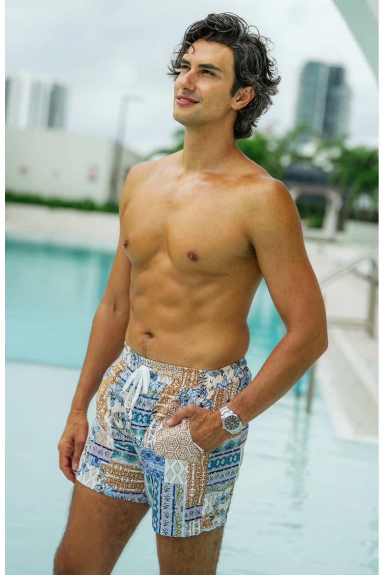 Eli Shorts, Alternate, color, Baby Blue Mosaic