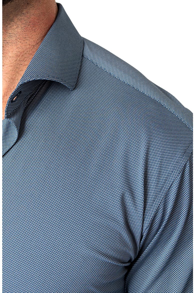 Einstein Micropattern Stretch Contemporary Fit Button-Up Shirt, Alternate, color, BLUE