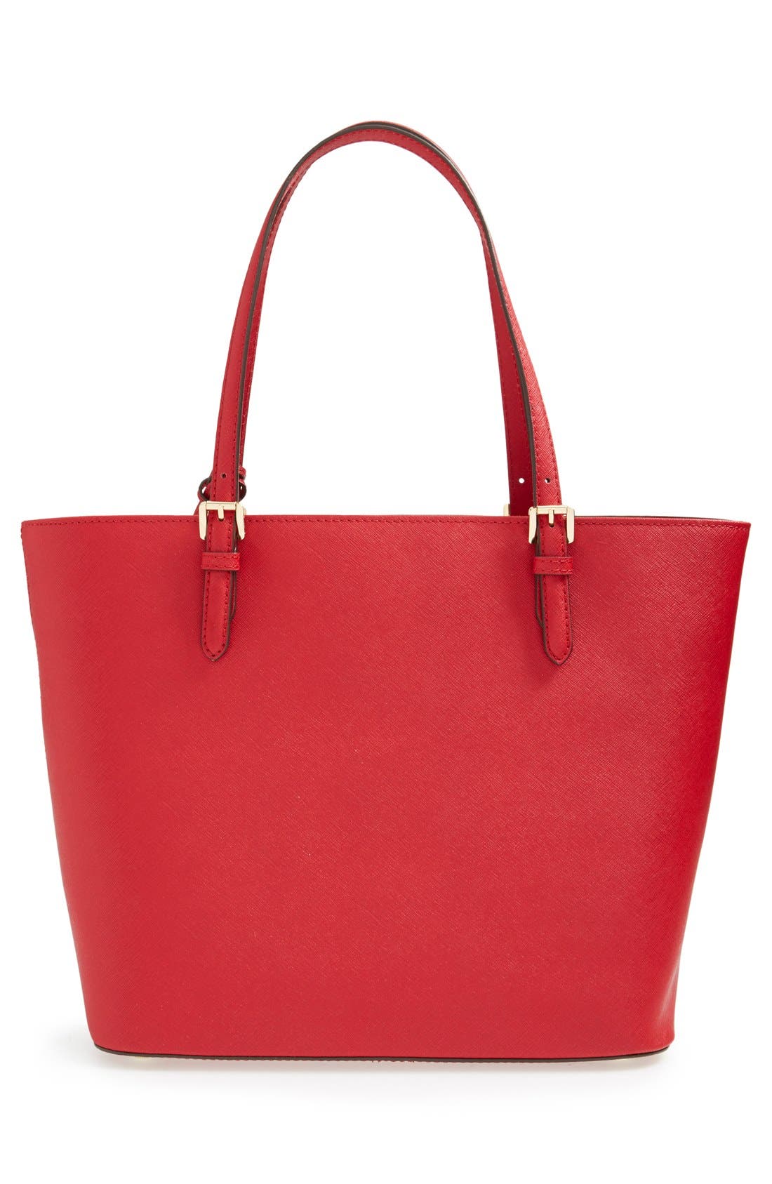 'Jet Set - Large' Saffiano Leather Snap Pocket Tote (Nordstrom Exclusive), Alternate, color, CHILI